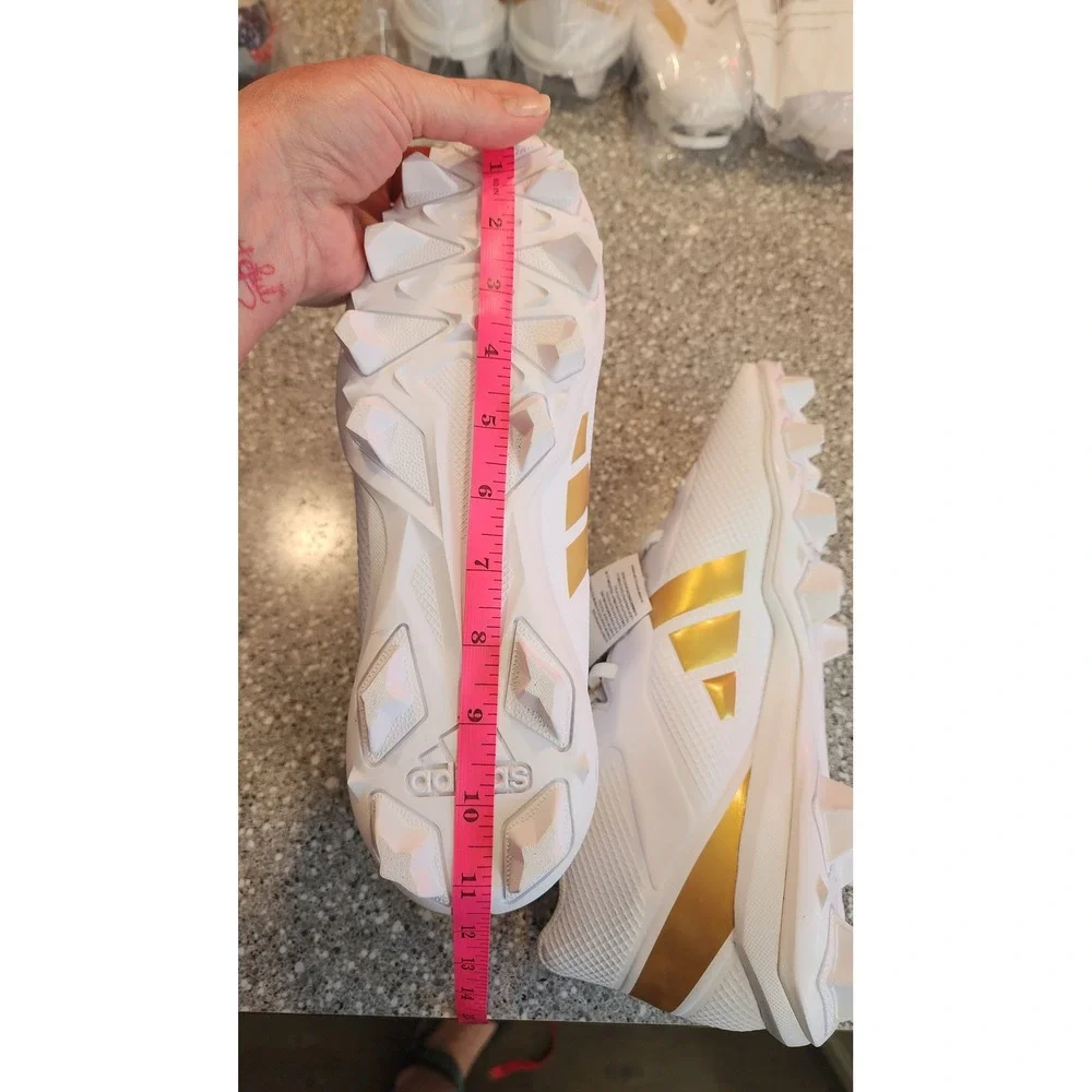 Adidas Adizero Football Cleats Mens Size 10 White Gold New
